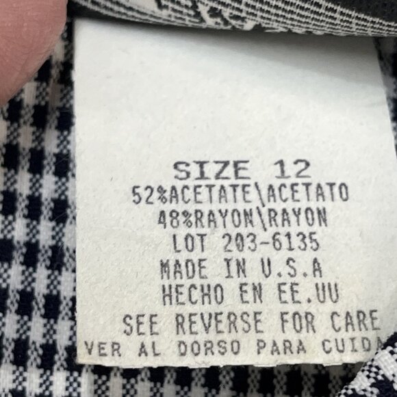 Vintage SLR Gingham Plaid Maxi Dress Womens 12 Floral Embroidered Cottagecore - Picture 10 of 11